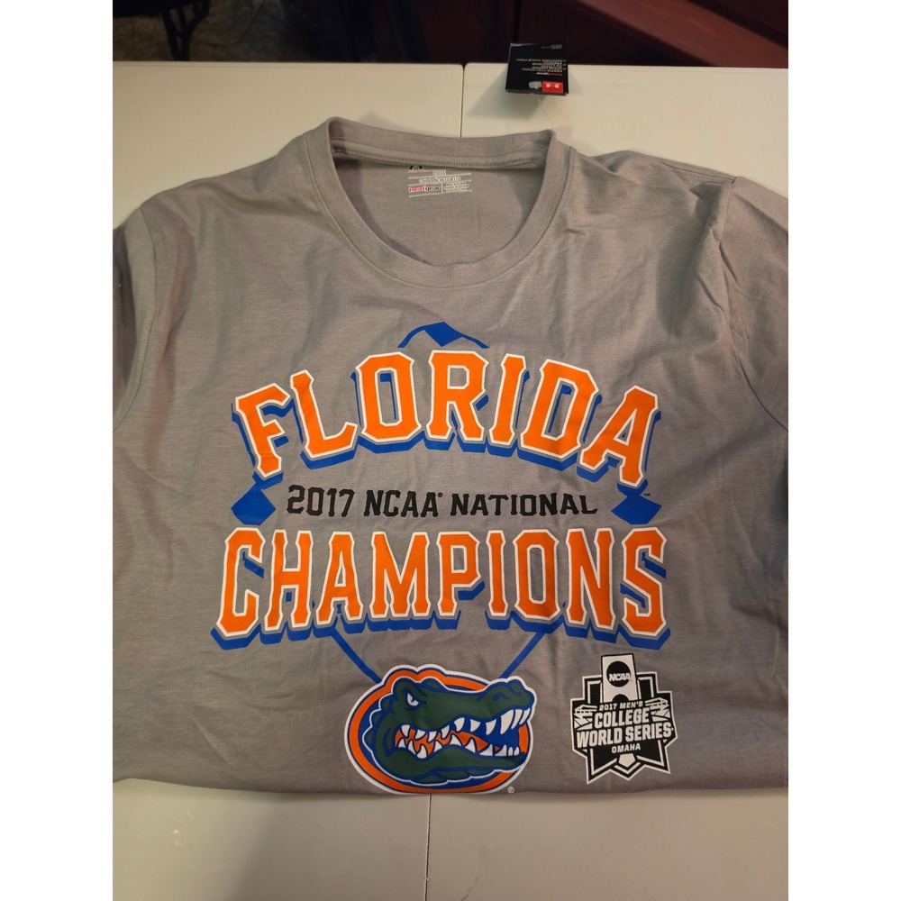 Under Armour Florida Gators 2017 Baseball National Champions Gray T-Shirt Large